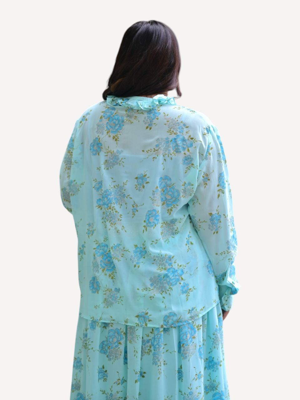  Azure Blue Grace Shirt, sky blue shirt, georgette shirts