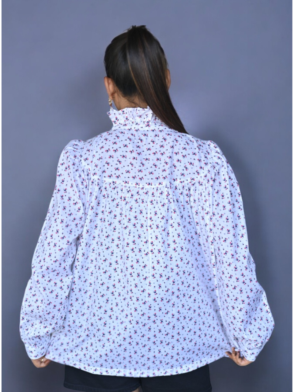 Pure Bloom Top Shirt, white shirt, white top, cotton linen shirt