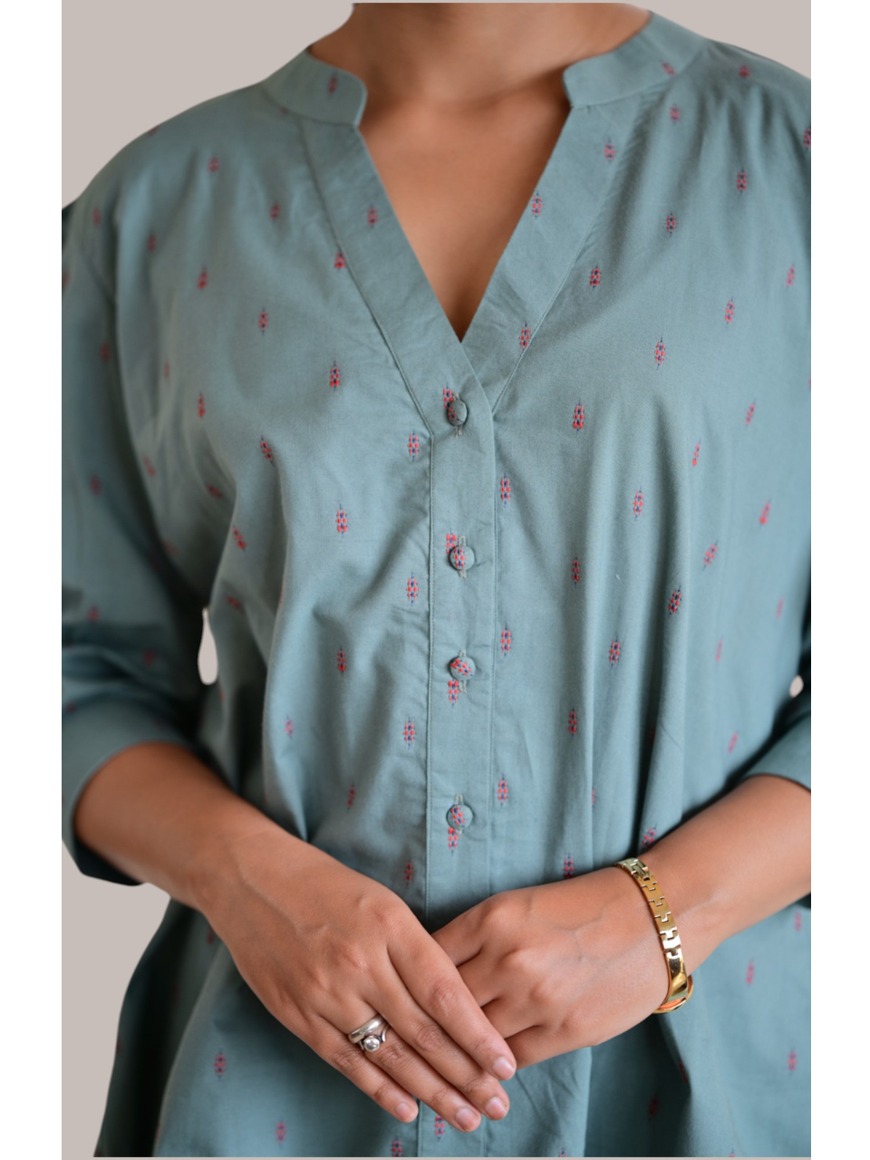 Green Elegance A Butta Shirt, green shirts, cotton butta shirts, shirts for women
