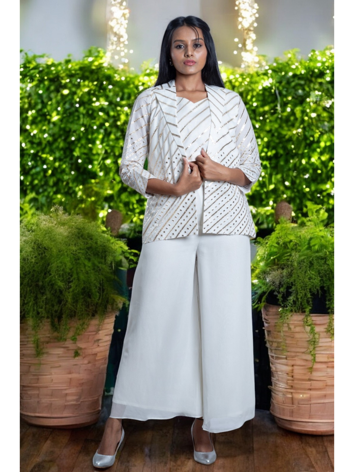 Chanderi Embroidered Top, chanderi top for women, crop top, white top, partywear top

