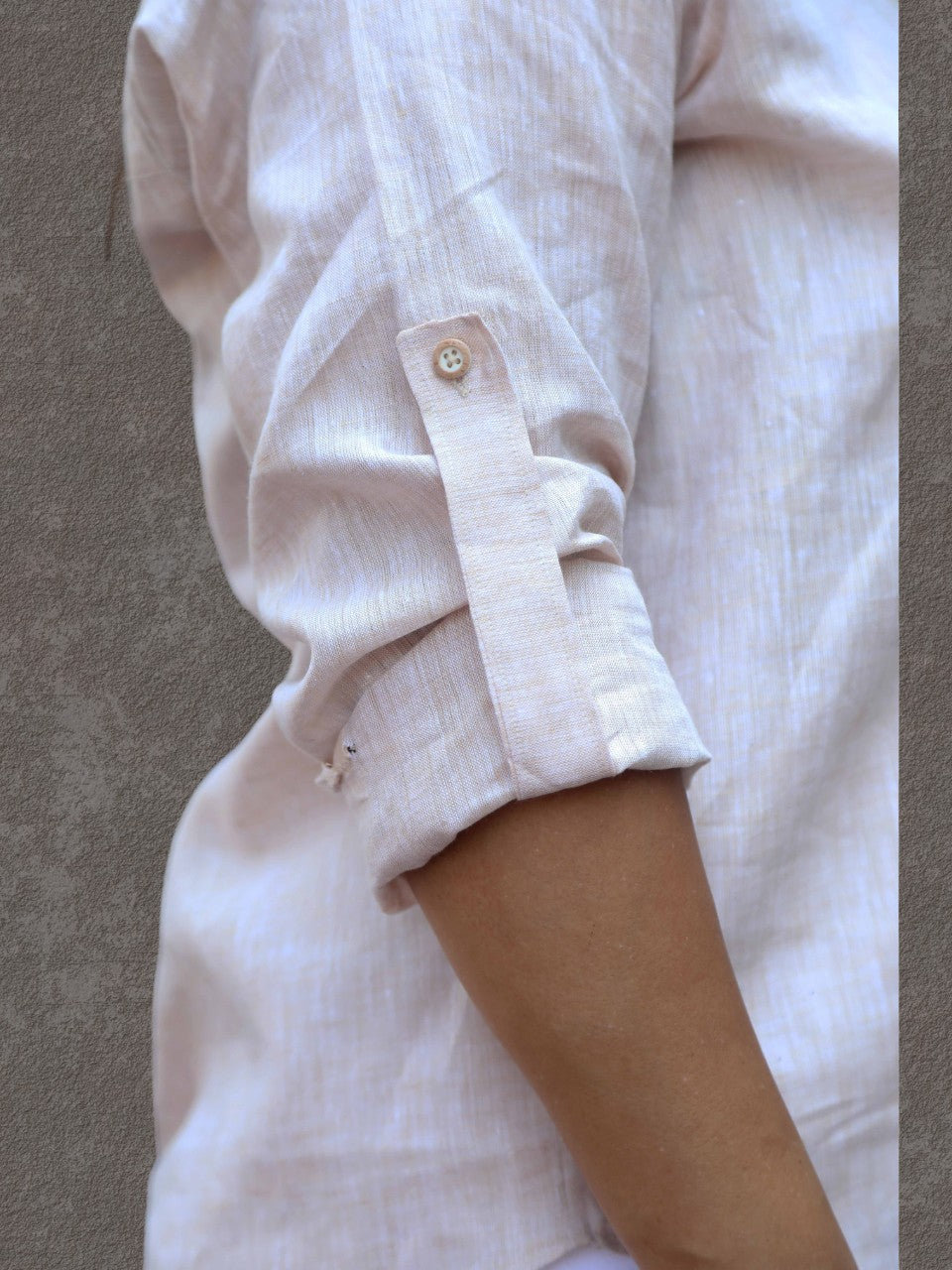 Beige Pure Linen Shirt