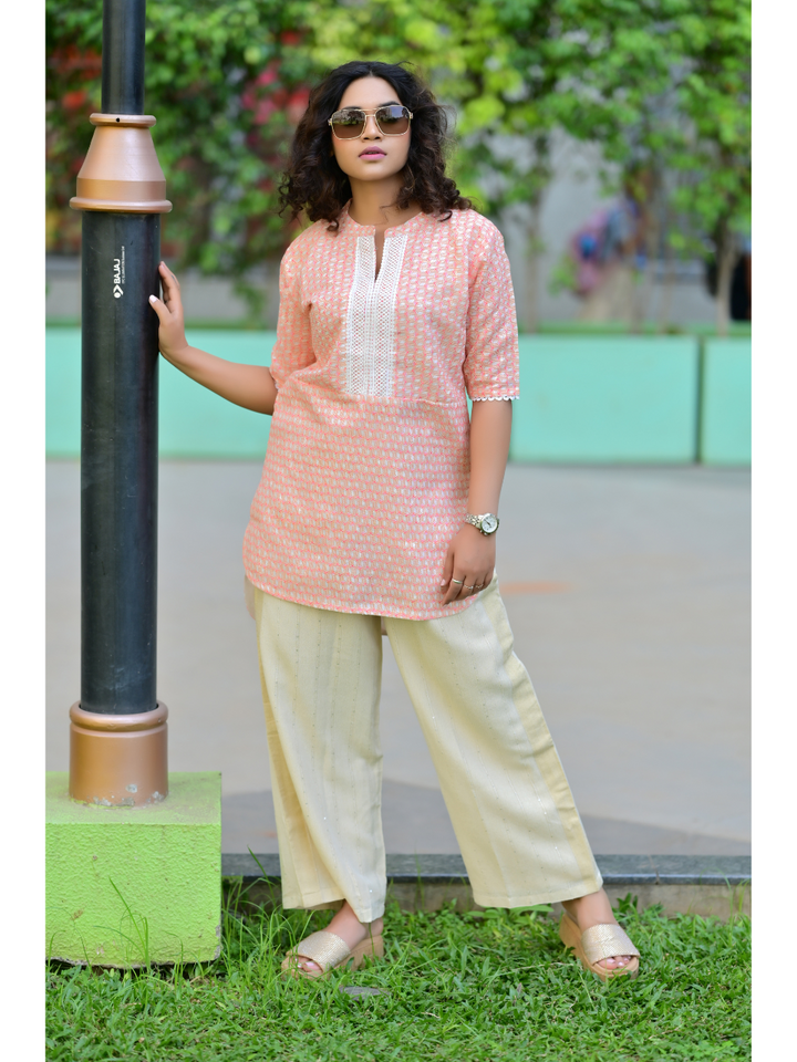 ladies kurtis, kutris for women,  women  kurtis, ladies  kurtis and tops, womens kurtis, pink kurti for women, down shoulder kutris for women, women in pink kurtis, kurtis online kurtis, chanderi tissue kurti, party wear short Kurtis on jeans, womens ethnic wear