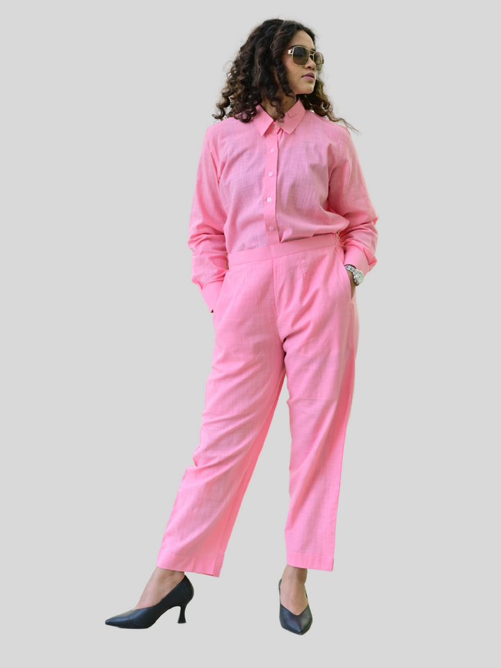 Pink Shirt Co Ord Set