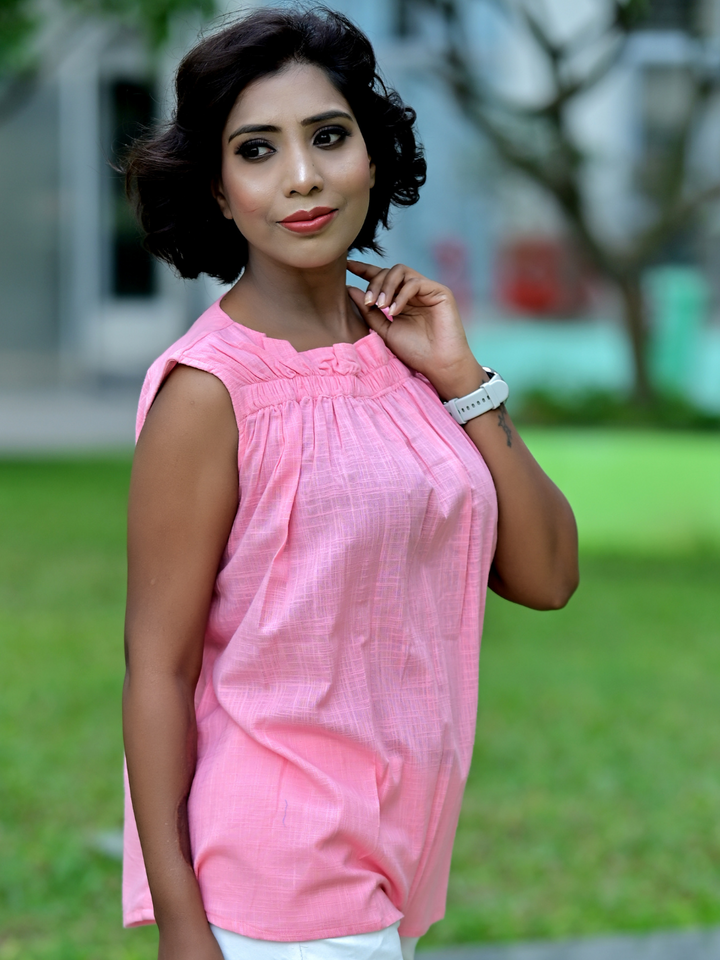 Slub Cotton Pink Top