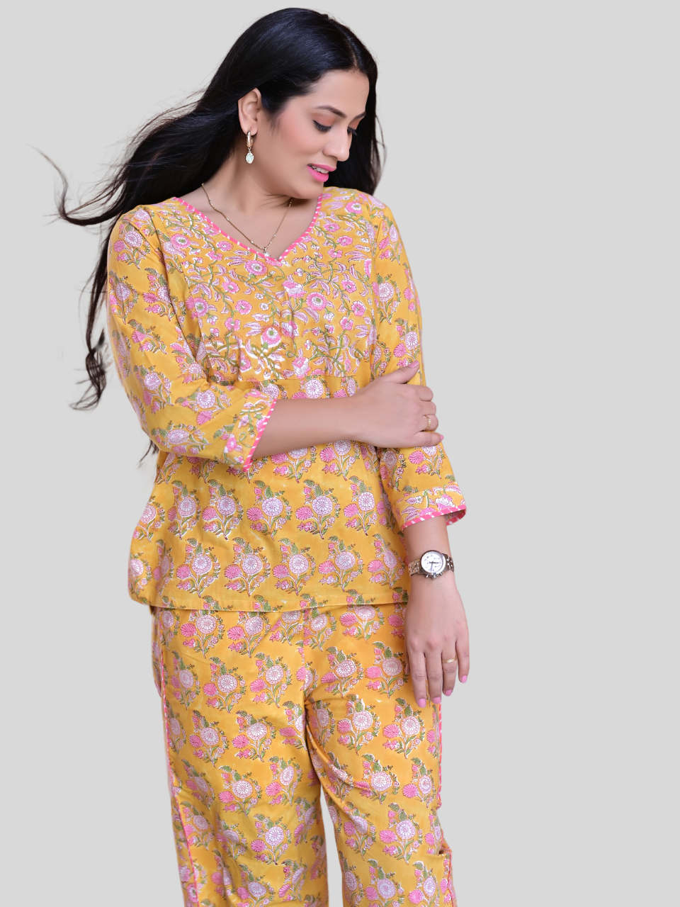 Yellow Garden Cotton Co-ord Set