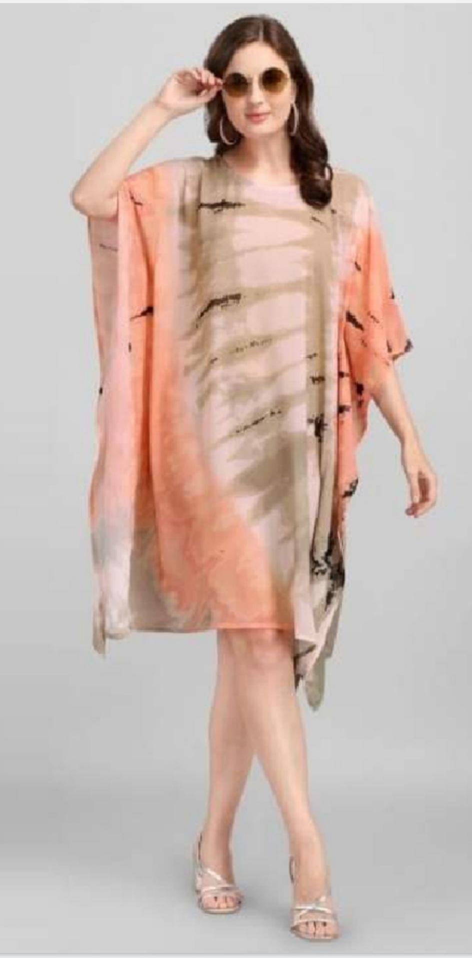 Peach Fusion Short Kaftan